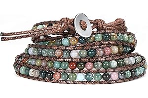 Emibele Pulsera de Cuero en Capas, Cadena de Mano Creatividad y Sentido del Diseño, Multicapa Brazalete de Doble Bucle Idea Regalo para Niñas y Mujeres