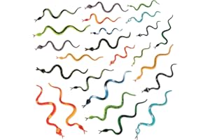 AWAVM 24 Stück Kunststoff Schlangen Regenwald Schlangen Realistische Gummi Schlange Verschiedene Bunte Gefälschte Schlange Spielzeug Garten-Requisiten Streiche Dekoration