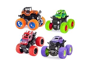 Arozxin Camion Giocattoli - Attrito Powered Toy Cars Push and Go Veicoli per bambini Miglior Natale Compleanno Festa Regalo per Bambini Ragazze a partire da 3 anni 4-Pack