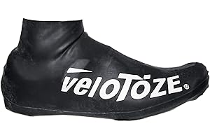 veloToze Short 2.0 Shoe Cover for Road Cycling Shoes - Waterproof, Windproof Overshoes for Bike Rides in Spring, Fall, Rainy, Cold Weather - Bright Colors Make Road Biking Trips Safer