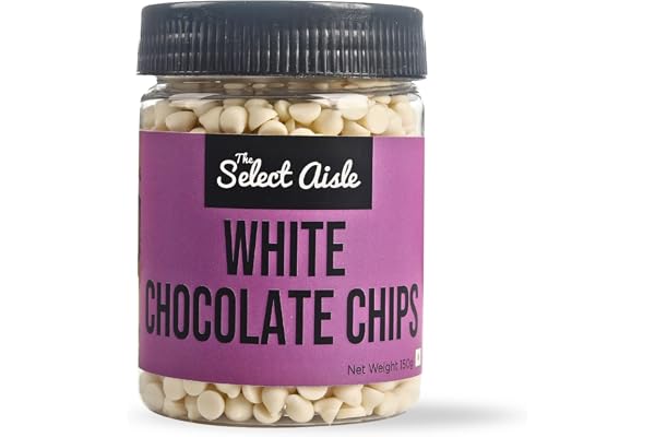 The Select Aisle's White Chocolate Chips - 150g White Chocolate Chips Compound Chocolate Chips for Cake Decorations Choco Chips for Baking White Choco Chips