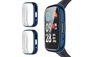 GIOPUEY [2 opakowanie] etui kompatybilne z Xiaomi Redmi Watch 3 Active, miękki TPU odporny na wstrząsy, Xiaomi Redmi Watch 3 Active Cover - niebieski + niebieski