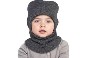 iNszkoos Enfants Hiver Tricot Cagoule Bonnet 1-6 Ans Enfant Oreillette Capuche Bonnet Visage Cou Chapeaux Plus Chaud Écharpe Temps Froid Couverture Complète Garçons Filles Casquette De Ski Thermique