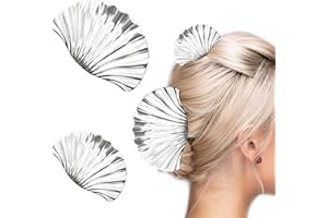 YUYWWAN Shell Metal Hair Clips, Summer Hair Clip for Women, Vintage Summer Holiday Hair Accessories for Updos, Summer Metal Hair Pins Set for Curly Straight Hair (2 Pieces) (Silver)
