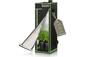 HIGHWERK Grow Tent 40 x 40 x 120 cm, Indoor Grow Tent for Plant Growing, Black Green, Grow Box, Homegrow, Grow Cabinet, Grow Tent, Plant Tent, Propagation Tent, Greenhouse, Indoor Garden