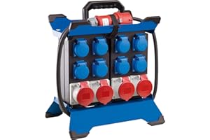 as - Schwabe Tragbarer Stromverteiler STECKY Duo 1 Stecker + 8 Schuko-Dosen + 4 CEE-Buchsen – Mobiler Stromverteilerkasten – Verteilerdose für Innen- & Außenbereich – IP44 – Made in Germany I 60931