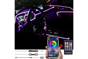 TABEN Kit di illuminazione ambientale per interni auto 3 metri Fibra 16 milioni di colori Sincronizzazione musicale Rhythm Sound Active Telecomando RF e controllo APP Bluetooth 12V con accendisigari