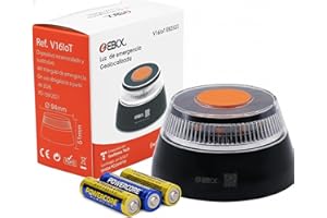 EBOX Luz Emergencia V16 Geolocalizada V16loT. Homologada DGT con Geolocalización, Baliza Coche Conectada DGT 3.0, Datos Incluidos hasta 12/2038,