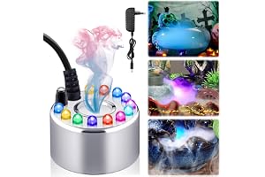 Fancysky Rökmaskin, Rökmaskin med LED, Rökmaskin för Fontän 350ML / H, Nebulisator (med EU-kontakt), Halloween-rökmaskin (Sil