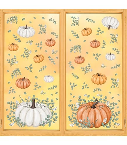 Horaldaily Fensteraufkleber Herbst - 173 Stück Thanksgiving Deko