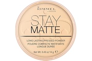 Rimmel - Poudre Compact Stay Matte - Anti-Brillance - Fini Mat et Naturel - 001 Transparent - 14gr