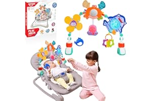 HappyKidsClub Arche d'activités Articulée pour bébé, Convient à la Plupart des Poussettes, Jouet & Cadeau pour bébé 0-18 Mois (Océan)