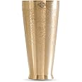 INDIAN ART VILLA Brass Lassi Glass with Embossed Design, Drinkware & Serveware for Lassi, Milk, and Water, Height-5" Inches, Volume-550 ml