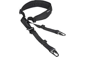 IDOGEAR Cinghia per Fucile 2 Punto fionda tradizionale imbracature Cinghia Bipunto con Regolatore di lunghezza ispessito spallacci Ganci in metallo