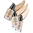 BB Cream Foundation, Instant Acne Pores Spot Coverage, Long Lasting Makeup Glow, Lightweight Moisturizer Concealer, Strong Nude Make-up Full Coverage BB Cream for Normal Dark Skin (03# Natural Color)