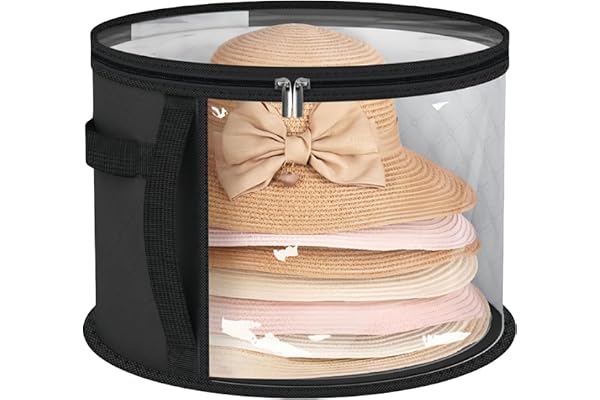 SSKHE 1 st hattlåda med lock, rund hatt förvaringsbox, reseförvaringsväska, lätt och andas för hem och resor