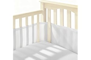 SuQurtom Breathable Mesh Liner for Baby Cot Bed - 2 PCS Anti Airflow 3D Mesh Linin Crib Surrounds, Cot surrounds for Cot Bed, Safe Bumper Pads for Baby Crib
