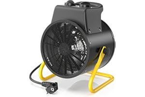 DAHTEC 2000W Chauffage Soufflant - Economique - Radiateur électrique - Chauffage Industriel - Angle Réglable & Thermostat - Idéal pour la Maison, Atelier et la Chantier