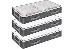 Lixiluxia 3 Piezas Cajas Almacenaje Ropa, Bolsas Almacenaje Ropa, Organizador Debajo de La Cama, Caja para Guardar Ropa, Caja de Almacenamiento Debajo de La Cama, Bolsa de Almacenaje Cama para Mantas