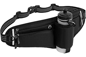 SENPRITY Waist Pack, Running Hydration Belt with Water Bottle Holder Waterproof Running Fanny Pack for Men&Women Workout Waist Bag Adjustable Fanny Bag for Running Hiking Walking Cycling Black