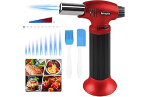 CAMONTI Mini-Feuerzeug für die Küche, brûlée-Flambierbrenner mit Butangas, verstellbare Flamme und Sicherheitsschloss, Creme Brulee Fackel für DIY, Gebäck, Desserts (kein Gas im Lieferumfang enthalten)