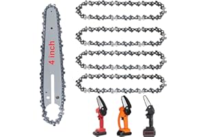 MOVSTRIKER 5 Pack Mini Chainsaw Chain - 4 Inch Replacement Saw Chain, Guide Saw Chain for Mini Chainsaws for Wood Branch Cutting