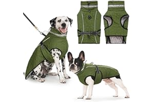 Cyponpy Cappotto Impermeabile Cane Giubbotto Pile per Cani con Imbracatura Invernale Caldo Cappotti Giubbotto Impermeabile per Cani Regolabile Riflettente Cappottino Cane Taglia Piccola Media Grande