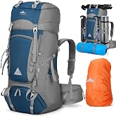 IGOLUMON Hiking Backpack 60L Waterproof Backpacks Trekking Travel with Rain Cover Outdoor Sports Backpack for Climbing Campin