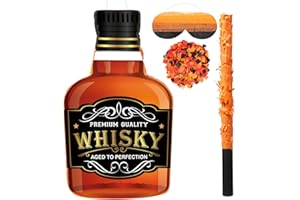 Panelee Erwachsene Pinata Set inklusive Stab Quasten Augenbinde Konfetti Bierkrug Champagner Whisky Tequila Flasche Pinata zum Aufhängen für Bachelor Geburtstag Hochzeit Party (Whisky)
