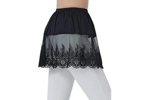 BEAUTELICATE Extensores de Camisa Falda Mujer Falsa Bajo Mini Encaje Enagua de Algodón para Pantalones de Yoga Jeans
