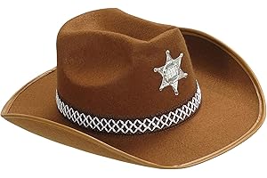 W WIDMANN MILANO Party Fashion - Chapeau de cowboy avec bandeau et étoile, rodéo, ranger, shérif, accessoire pour déguisements de carnaval