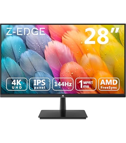 Z-Edge 28 Inch 4K Monitor UHD IPS 60Hz 4ms, 3840x2160 LED Monitor