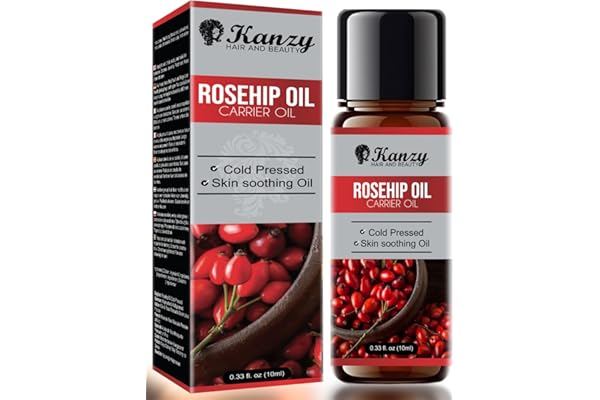 Kanzy Aceite de Rosa Mosqueta 10ml – Aceite Prensado en Frío y Ligero para Piel, Cabello, Uñas y Cuerpo