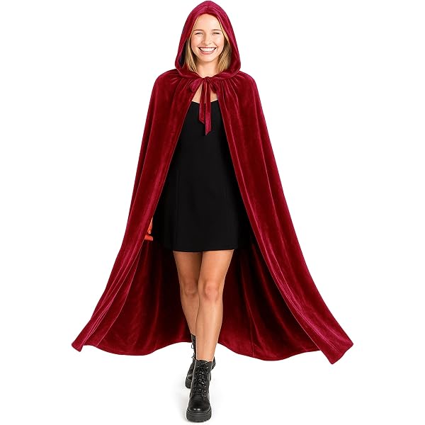 Cape Velours à Capuche Mymyguoe – Parfaite Pour Halloween, Cosplay Ou Look Bohème