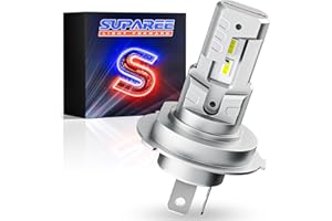 SUPAREE Bombilla LED H4 Motocicleta Bombilla H4 LED Moto Lampara LED H4 Moto para Faro de Moto Hi/Lo 6000K 600% 8000LM 25W 12v 1:1 Mini Size Plug y Play 1 Pc