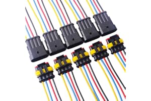 GTIWUNG Lot de 5 Voiture Fiche Etanche, 4 Pin Connecteur Electrique, Broches Imperméable à l'eau