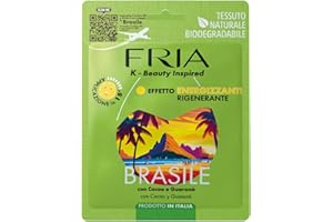 Fria K-Beauty Maschera Viso Brasile con Cacao e Guaranà, Effetto Energizzante e Rigenerante sulla Pelle, Dermatologicamente Testata, Confezione da 1 Maschera