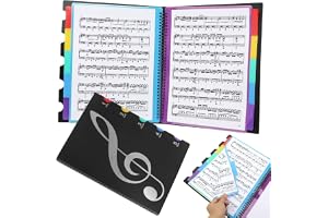 Ranjima A4 notmapp, 30 fickor/60 sidor notlåda för notblad vattentät plastpappersmapp för notblad pianogitarr violin för doku