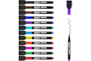 VOTON Whiteboard Marker, 12 Farbe Magnetische Whiteboard Stifte und Radiergummi Set Fine Tip Folienstift Abwischbare Marker und Dry Wipe Markers für Büro,Zuhause usw, Schule