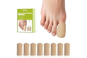 ‎BUKIHOME Bukihome Zehenschutz, Silikon-Zehenkappen, geschlossene Zehenoberfläche, Stoffhülle, verhindert Schmerzlinderung bei Hühneraugen, Blasen und eingewachsenen Zehennägeln, 8 Stück, große Größe, 8 Stück