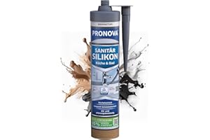 PRONOVA Premium Sanitär Silikon Manhattan (Grau) Dusche Bad & Küche Dichtmasse für innen und außen Sicher gegen Schimmel 280ml - Made in Germany Vergilbungsfrei, Hochelastisch, UV- und alterungsbeständig
