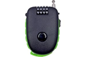 Bosvision Cable Combination Padlock, Ski Lock, Stroller Lock, Cable Lock, 90cm / 2.4mm (Diameter) Steel Retractable Cable