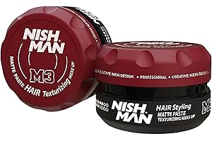 NISHMAN M3 Cera para Peinar - Matte Paste Texturising Mess Up 100g - Acabado Mate, Fijación Flexible, Aspecto Natural