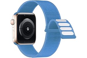 Lobnhot Nylonowy pasek kompatybilny z zegarkiem Apple Watch 44 mm, 40 mm, 38 mm, 42 mm, 41 mm, 45 mm, regulowany, sportowy pasek do zegarka iWatch Series 7, SE, 6, 5, 4, 3, 2, 1, nylonowy