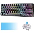 KEMOVE Shadow DK61 60% Hot Swappable Mechanical Gaming Keyboard with 3000mAh Battery RGB Backlit, Bluetooth 5.1, PBT Keycaps, NKRO, Fully Programmable for Gamers (Gateron Mechanical Blue Switch)