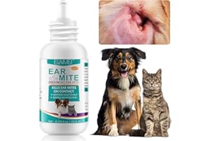 XAYGHE Ear Mite Treatment for Dogs and Cats, Dog Ear Mite Treatment for Yeast Infection, Alleviate Suffering from Ear Mites and Itching and Odours Stinky Stuff Dogs Cats Ears Drops -22ml