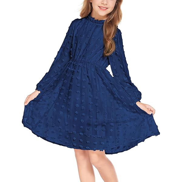 PATPAT Meisjesjurk met lange mouwen: maxi prinsessenjurk meisjes elegant patroon tienerjurk bloemen en etnische stijl kinderjurk voor feesten, verjaardag, fotografie, 4-14 jaar maat 104-164 cm, roze