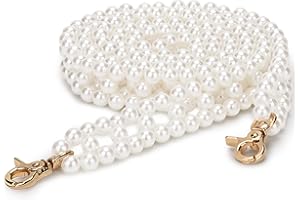 Heveer Chaîne de Sac en Perles 120cm Chaîne de Perles Chaîne de Sac à Bandoulière de Remplacement avec Anneau Mousqueton pour Femme