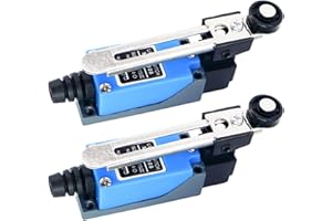 BIVOFU 2PCS Interrupteur De Fin De Course, ME-8108 Interrupteur De Fin De Course à Bras De Levier à Rouleau Réglable,NC + NO (DPDT), Idéal Pour Routeurs CNC, Applications Industrielles Et Automatisation