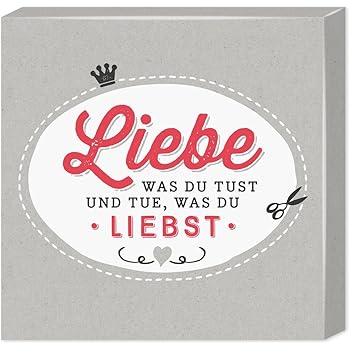 Hppylife 44845 Leinwandbild Mit Motivdruck Liebe Was Du Tust Und Tue Was Du Liebst Holz Mehrfarbig 20 X 20 X 28 Cm